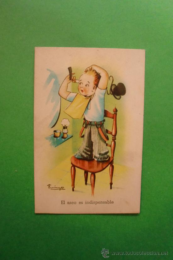 Postais: POSTAL - EL ASEO ES INDISPENSABLE ILUSTRADA POR FARINYES C M B SERIE N&ordm; 27