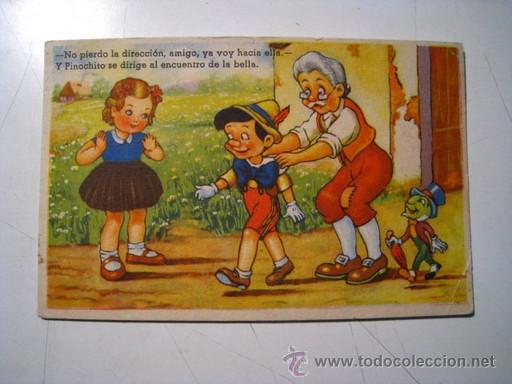 Postales: POSTAL ILUSTRADA CON UNA ESCENA DE PINOCHO