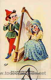 Postais: Trio - Pareja de concertistas.