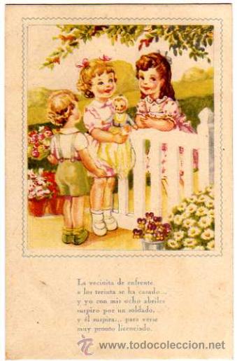 Postais: Grupo de ni&ntilde;as.Circulada 1943