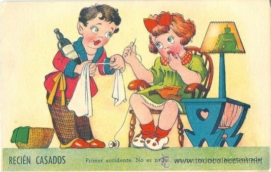 Postais: 6028E - EDICIONES TRIO - SERIE U - RECI&Eacute;N CASADOS DATA 1944