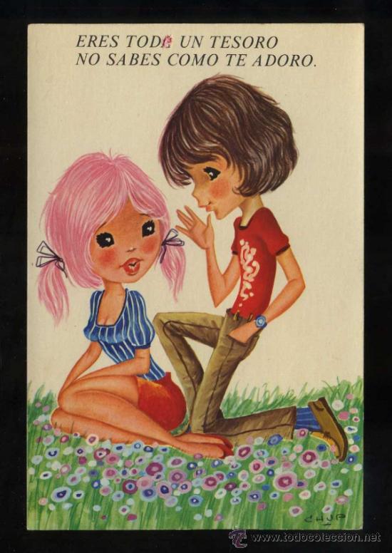 Postales: Ilustra *Chup* Ed. Vikingo serie 3017 n&ordm; 3. Escrita.