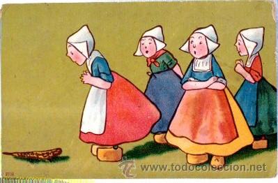Postkarten: TARJETA POSTAL CON DIBUJO DE MUJERES CAMPESINAS. MADE IN GERMANY.