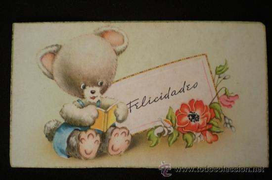 Cartoline: 6094Y - SIMP&Aacute;TICO OSITO LEYENDO CUENTO-EDICIONES CyZ SERIE 523.A - DATA 1958 - 10,5 X6 CM
