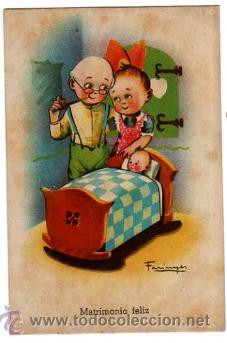 Postais: Matrimonio Feliz. Farinyes. CMB. Serie 27. Circulada 1941.