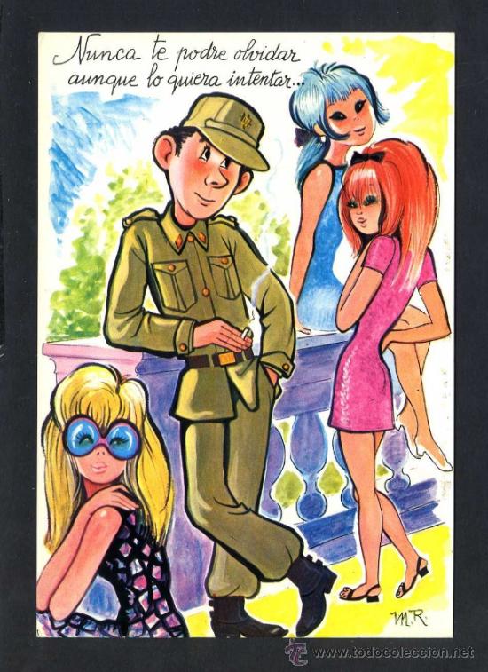 Postales: Ilustrador: *M. R.* Ed. Bergas serie *Quintos* n&ordm; 1. Nueva.