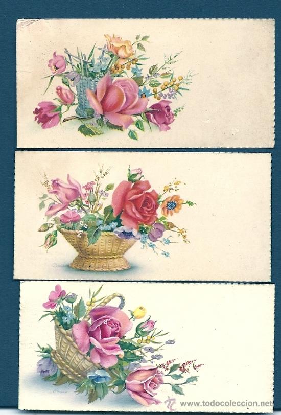 Postkarten: 0863D - EDICIONES CyZ - SERIE 534.B (8X4 CM) LOTE DE 3 ANTIGUAS TARJETAS ILUSTRADAS POR NURIA BAR&Oacute;