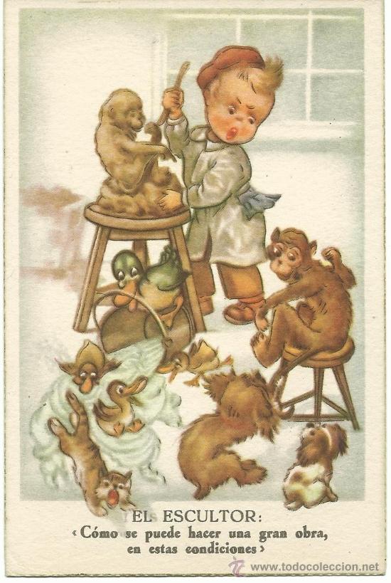 Postais: POSTAL NI&Ntilde;OS.-EDICIONES MICROCROM SERIE 700/5.-EL ESCULTOR