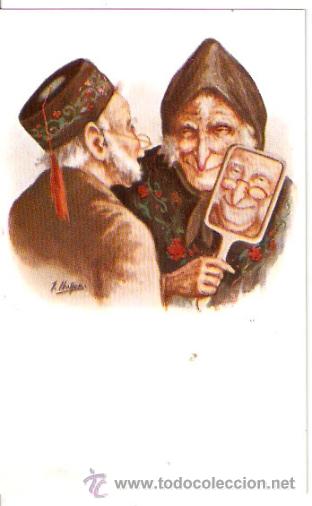 Postcards: POSTAL ILUSTRADA.Pareja de ancianos. Ed. VICTORIA. N&ordm; 923. J. IBA&Ntilde;EZ.Vell i Bell