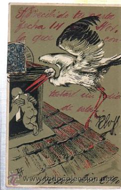 Postkarten: TARJETA POSTAL HUMOR&Iacute;STICA, CIG&Uuml;E&Ntilde;A Y NI&Ntilde;O