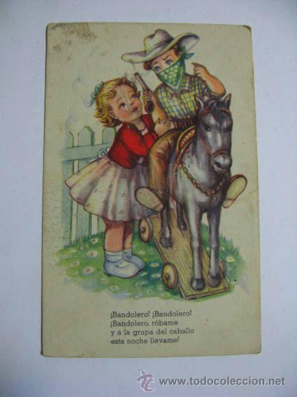 Postkarten: Postal ilustrada imagen de ni&ntilde;os, editada por IKON, colecci&oacute;n E, melod&iacute;as selectas.