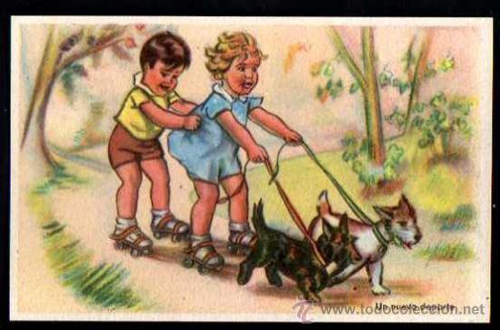 Cartoline: Postal Infantil. Un nuevo deporte .Ediciones de Arte. No circulada.
