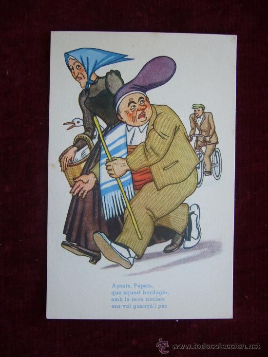 Postkarten: Postal Humor. CMB,Serie 114. Conversaciones entre ella y &eacute;l. Catalunya.