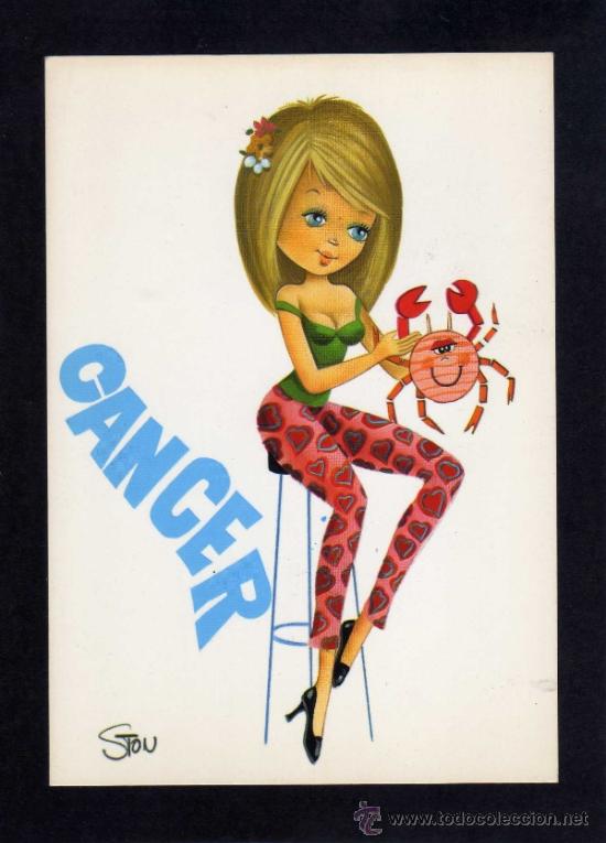 Postcards: ANTIGUA POSTAL - C Y Z - 7598/29 C - HOROSCOPO CANCER - DIBUJO STON - SIN CIRCULAR