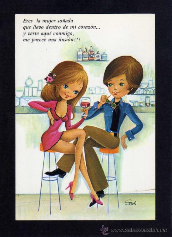 Postcards: ANTIGUA POSTAL - C Y Z - 7625/29 C - PAREJA ENAMORADOS - DIBUJO STON - SIN CIRCULAR
