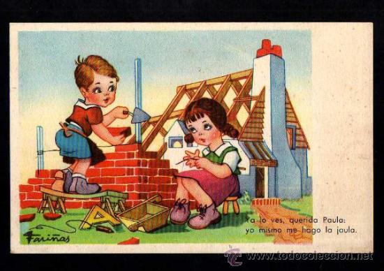 Cartoline: Antigua postal infantil. Circulada