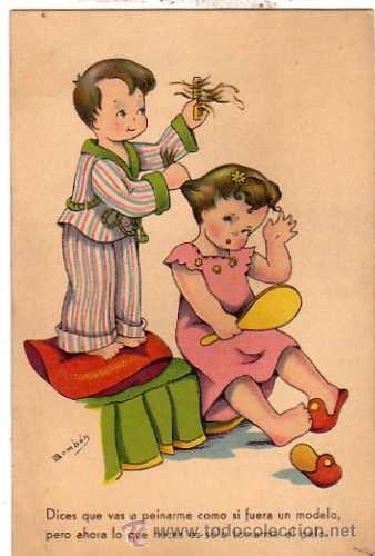 Postkarten: Postal ilustrada. Ilustrador Bomb&oacute;n. Ediciones Arte Ikon. Serie 38 Escrita. Sin circular.