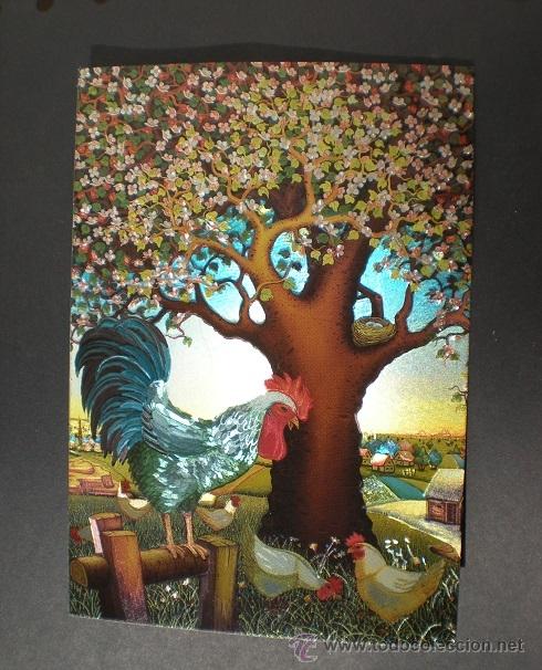 Postales: 4877A - NAIVE CHIKENS ILUSTRA IVO CENKOVCAN - PRECIOSA POSTAL METALIZADA PUBLICADA POR J. WARREN