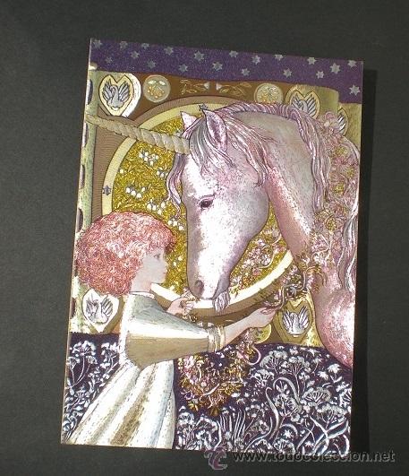 Postales: 4878A - EL UNICORNIO PRECIOSA POSTAL METALIZADA - PUBLICADA POR J. WARREN