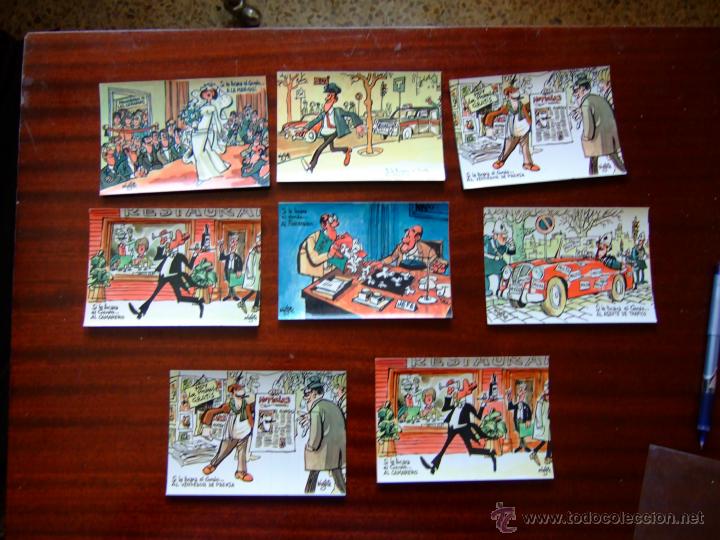 Postkarten: 6 postales + 2 repetidas de regalo de mingote, 1969.