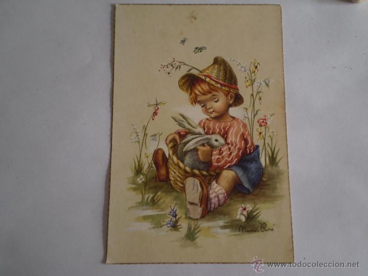 Cartes Postales: ANTIGUA POSTAL INFANTIL DIBUJO NURIA BARO,C.Y.Z ,A&Ntilde;OS 50
