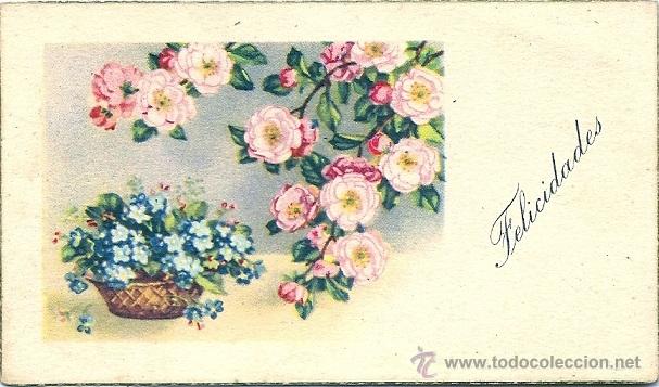 Cartes Postales: 2095H- ANTIGUA Y MUY BONITA TARJETA DE FELICITACI&Oacute;N - -11X6,4 CM APROX.
