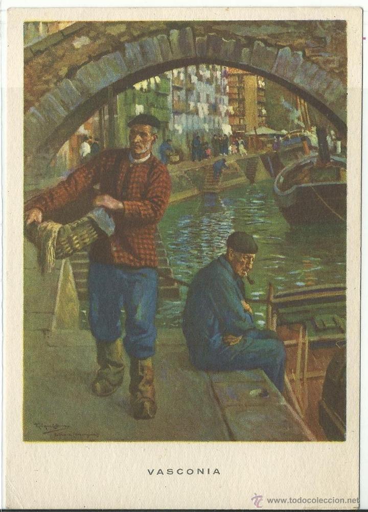 Postales: LAS REGIONES ESPA&Ntilde;OLAS N&ordm; 15 SIN PESCA / VASCONIA / ILUSTRA LOPEZ CABRERA / SIN FRANQUEAR