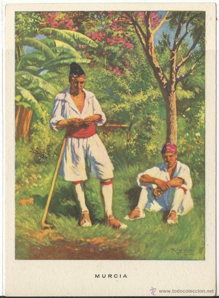 Postales: LAS REGIONES ESPA&Ntilde;OLAS N&ordm; 12 EL DESCANSO / MURCIA / ILUSTRA LOPEZ CABRERA / SIN FRANQUEAR