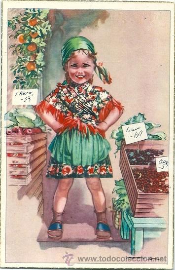 Postais: 8928 - LA VENDEDORA DE HUEVOS Y HORTALIZAS -EDICIONES COLON I.B.A. N&ordm; 620.4 (WIENER KUNST. ARTS)