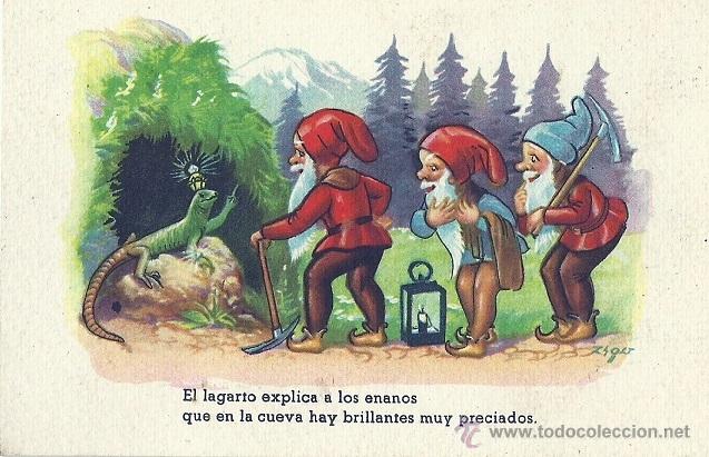Postkarten: 2004L - ZSOLT -EDICIONES CMB SERIE 51 - EL LAGARTO EXPLICA A LOS ENANOS... CIRCULADA 1949