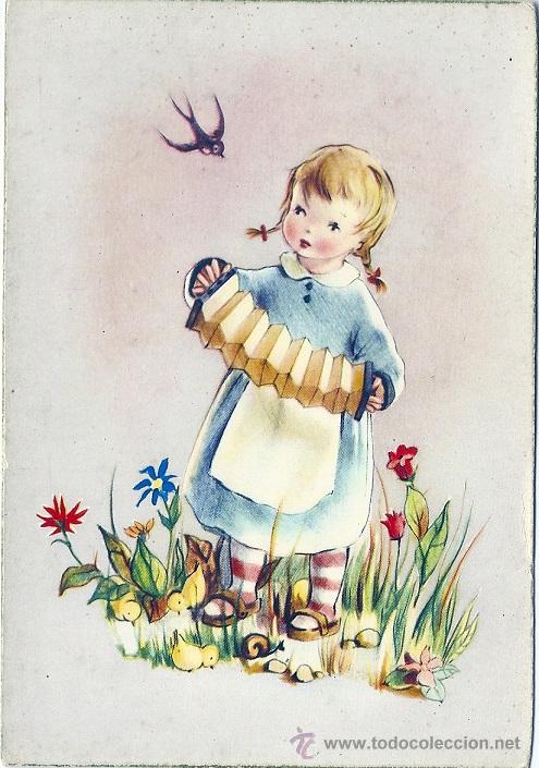 Postkarten: 2054P &ndash; LA NI&Ntilde;A DEL ACORDE&Oacute;N- EDICIONES ANCLA (LT) SERIE 3010 &ndash; 15X10,5 CM