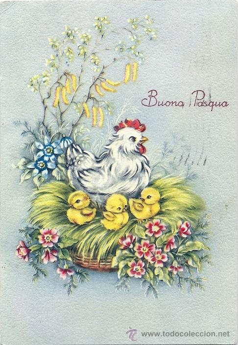 Postkarten: 2057P -LA GALLINITA DE LOS POLLITOS DORADOS EDICIONES SAEMEC SERIE 278 - CIRCULADA EN 1961- 15X10 CM