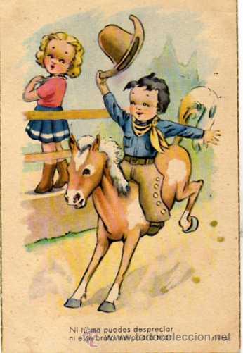Postais: Postal ilustrada tema infantil. Serie 31 JBR Ilustrador Celma. Ni tu me puedes despreciar ni este ..