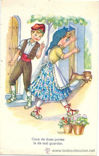 Postales: 0608J - IKON- EDICIONES DE ARTE - ARTIGAS- ADAGIS POPULARS SERIE 158 -DATA 1956 - ILUSTRA GIRONA