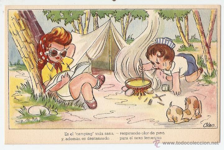 Postais: POSTAL - ILUSTRACI&Oacute;N DE OLAN - EDITORIAL ARTIGAS - DELICIAS DEL VERANEO - SERIE 131 - A&Ntilde;OS 1950
