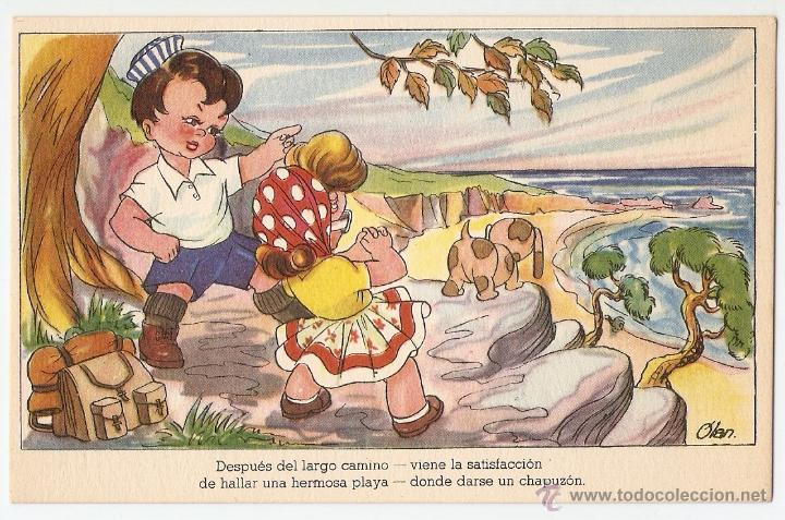 Postais: POSTAL - ILUSTRACI&Oacute;N DE OLAN - EDITORIAL ARTIGAS - DELICIAS DEL VERANEO - SERIE 131 - A&Ntilde;OS 1950
