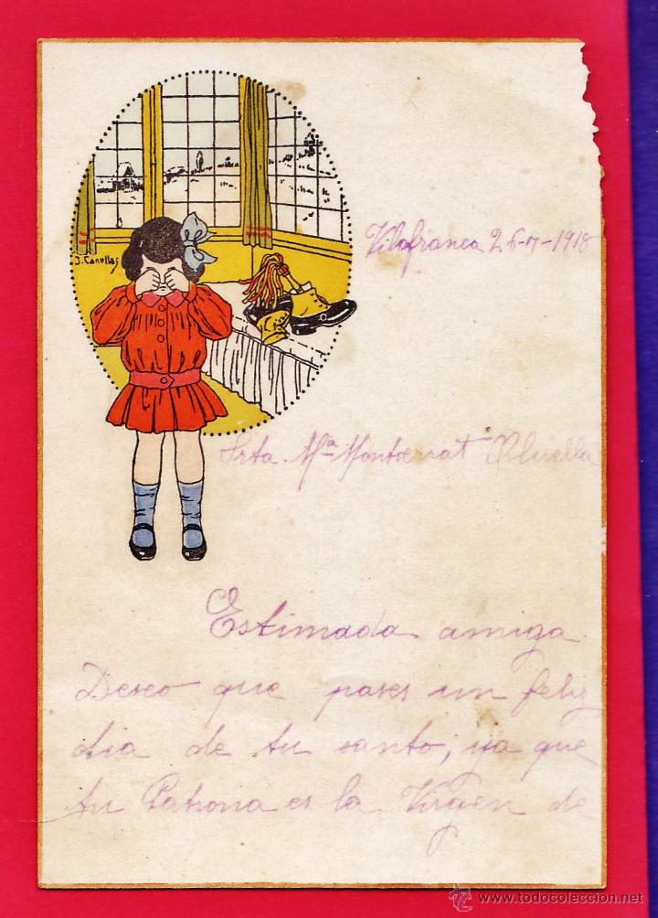 Cartoline: antigua mini postal - ni&ntilde;a llorando - sin mas datos - escrita - a&ntilde;os 10