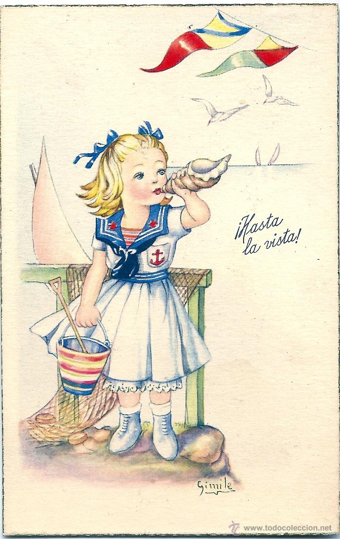 Postais: 2099Ebis - EDICIONES CIMA SERIE 502 - HASTA LA VISTA - DATA 1944 - ILUSTRA GIMILE