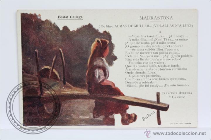 Postales: Postal Gallega Ilustrada. Madrastrona. Poes&iacute;a III - Ilusctraci&oacute;n de Isidora - Sin Circular