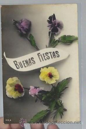 Cartoline: TARJETA POSTAL DE FLORES, FOTOCELERE, BUENAS FIESTAS