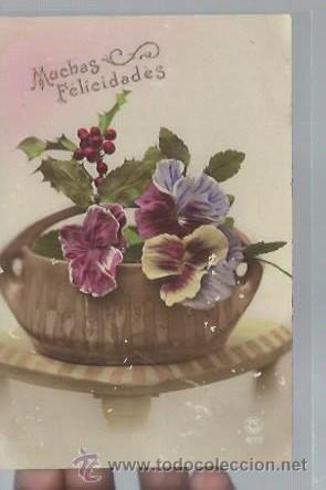 Cartoline: TARJETA POSTAL DE FLORES,MUCHAS FELICIDADES,PARIS