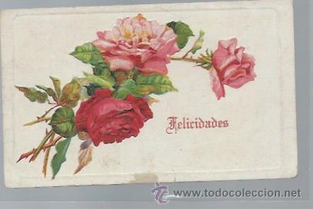 Cartoline: TARJETA POSTAL DE FLORES, FELICIDADES