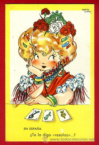 Postais: POSTAL ILUSTRADA, NI&Ntilde;A EN ESPA&Ntilde;A, MARIA CLARET, P96661