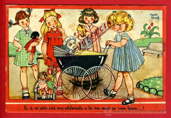 Postais: POSTAL ILUSTRADA, NI&Ntilde;A, NI&Ntilde;AS, PERRITO, MARIA CLARET, P96665