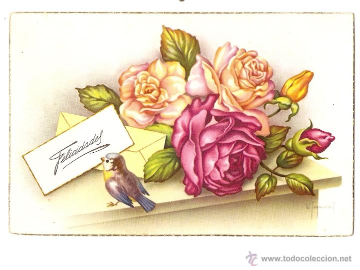 Postais: POSTAL - EDICIONES C Y Z - SERIE 588 - FLORES Y P&Aacute;JAROS