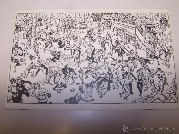 Postcards: Postal ilustrada por Opisso. S&egrave;rie I - N&uacute;m. 4: S&acute;ha escapat un toro al Passeig de Gr&agrave;cia