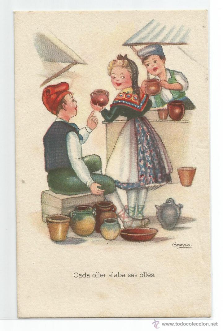 Postcards: EDITORIAL ARTIGAS .- ADAGIS POPULARS .- COLECCI&Oacute; D .- SERIE 158 .- ILUSTRA GIRONA