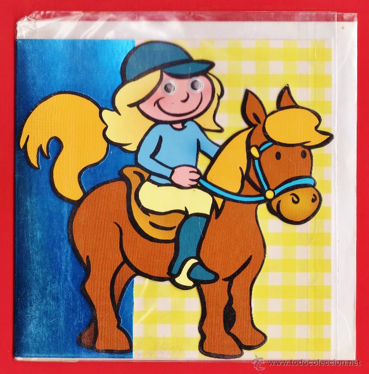 Postais: postal / felicitacion - amazona - diptico troquelado con ojos moviles - gim-mix - con sobre - nueva
