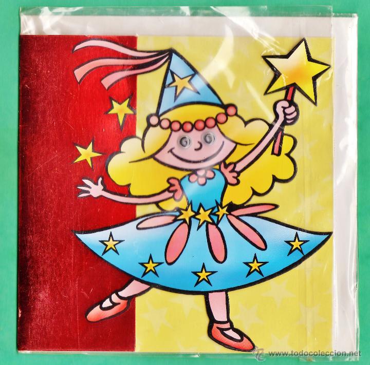 Postais: postal / felicitacion - hada - diptico troquelado con ojos moviles - gim-mix - con sobre - nueva