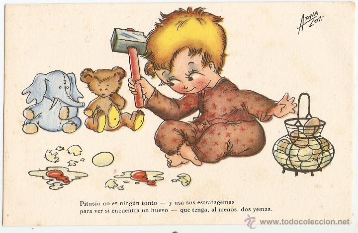 Cartoline: POSTAL - EDICIONES DEL ARTE - EDITORIAL ARTIGAS - LOS JUEGOS DE PITUS&Iacute;N - 117 - ILUSTRADOR ARNALOT